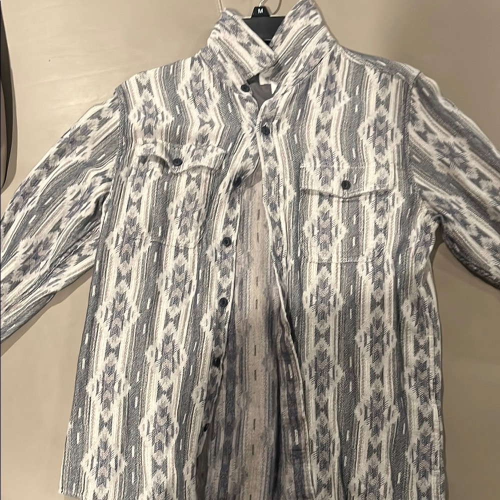 Men's Gray Patterned Jacket - image 1